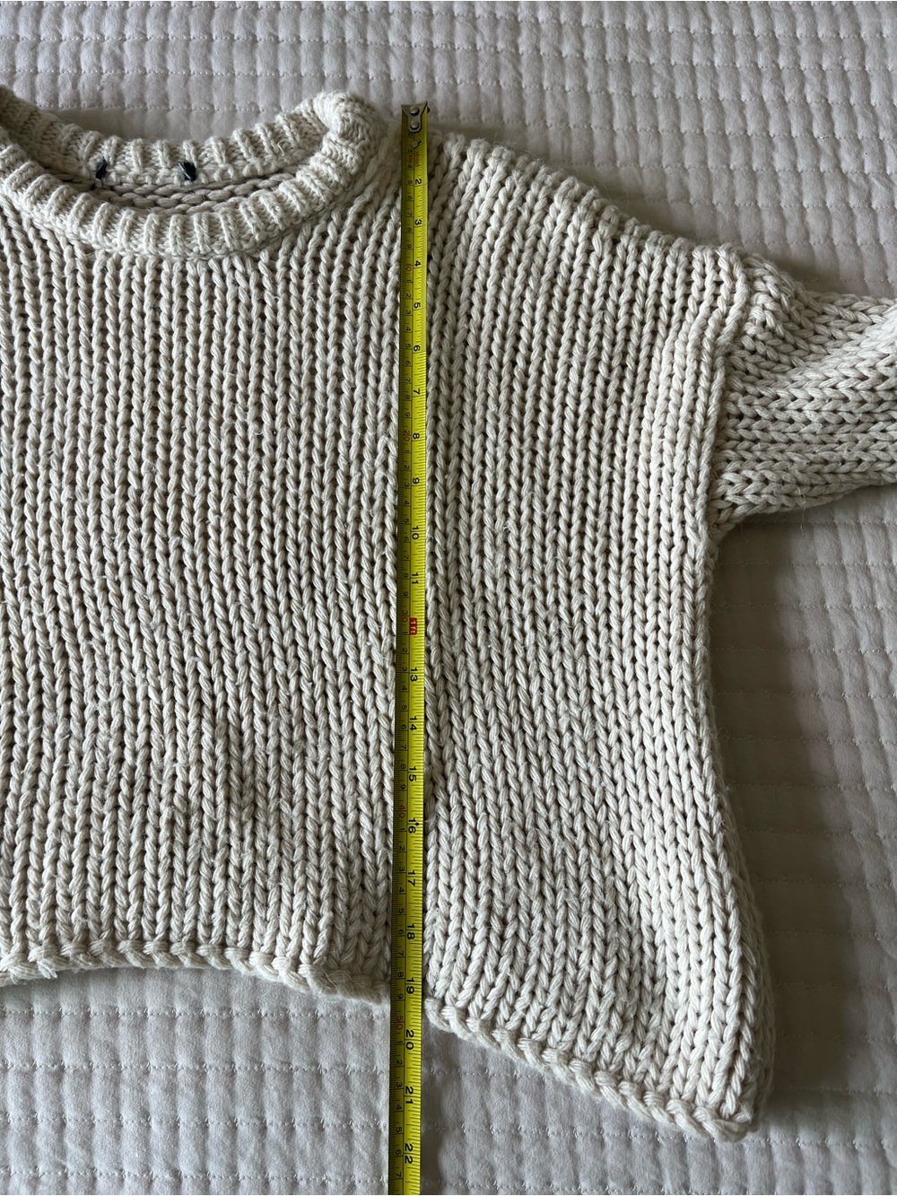 Vintage Made in Italy Cream Chunky Knit Wool Sweater - Picture 4 of 6